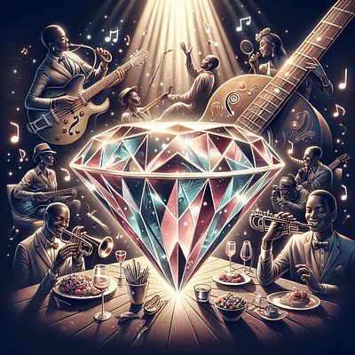 Diamond Jazz Guitar  and Custom Songwriting Experience with Jazz Band Dinner Show and Jam Session