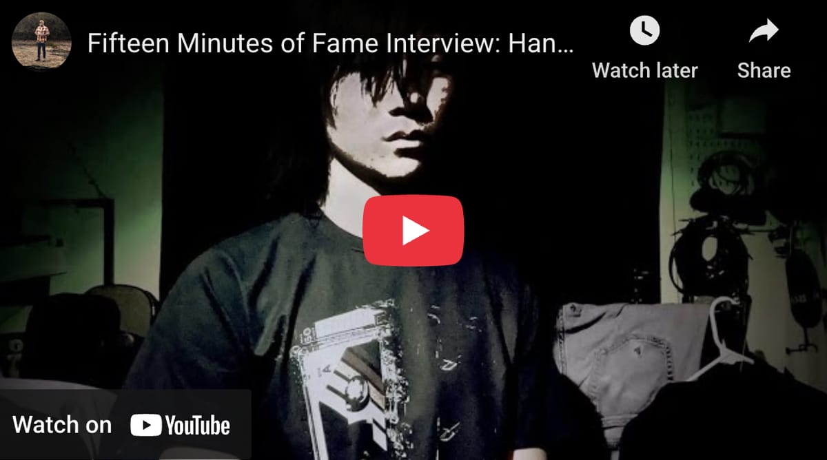 Latest Interview from Fifteen Minutes of Fame Platform (including live acoustic performance)