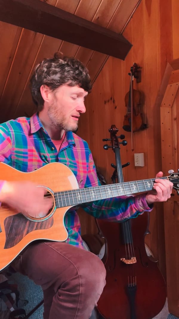 Playing the intro part to "Albatross" on my Taylor (Earthen album)