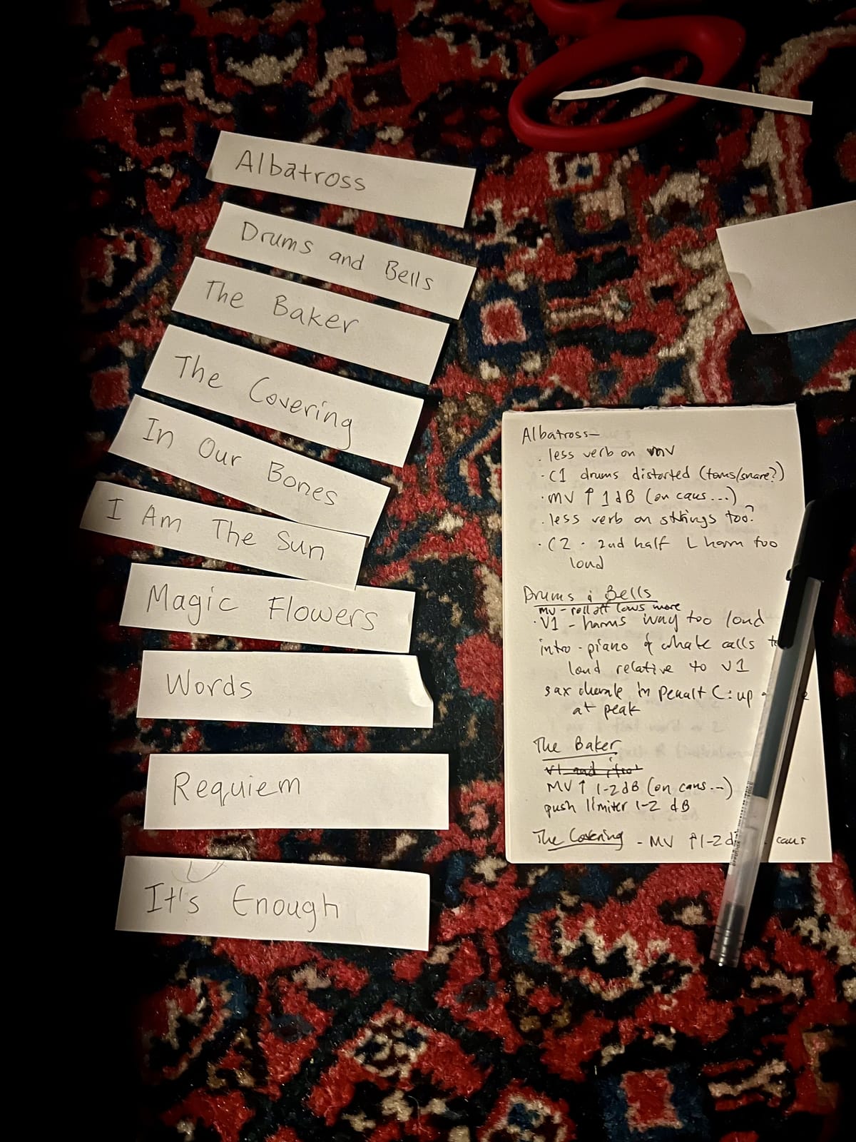 Finalizing Song Order!